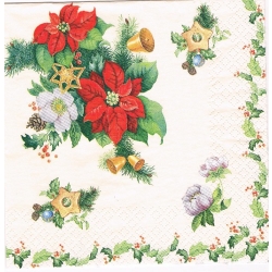 Serwetka do decoupage - 1759- Boże Narodzenie  / tło ECRU